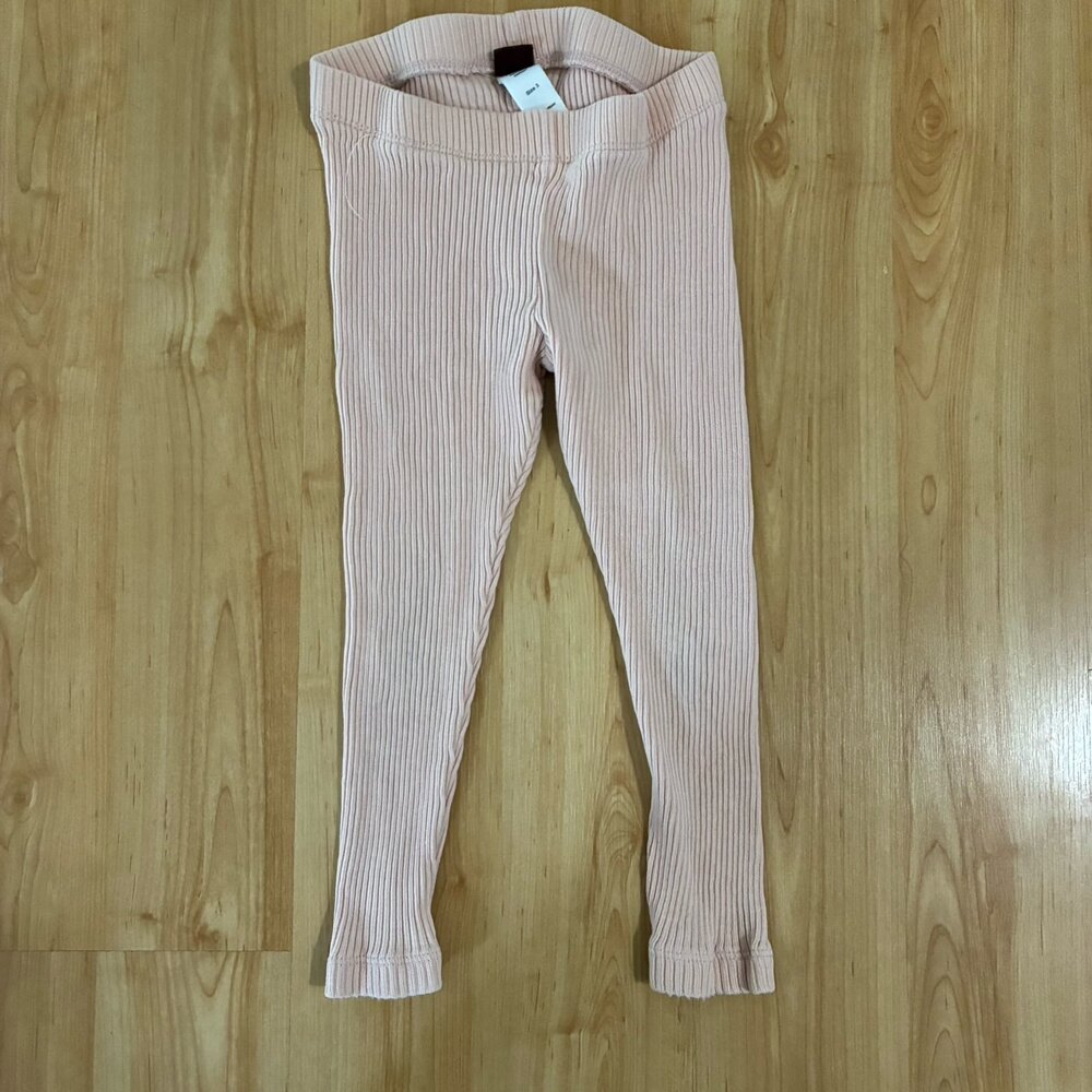 Tea Collection pink Ribbed leggings size 3